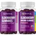 Family Elderberry Gummies with Zinc and Vitamin C Herbal Supplements Ingredient for Potent Antioxidant Support Immune Defense (Adult and Kids)