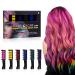 AOOWU 6 Colors Hair Chalk Comb Temporary Hair Color Chalk Comb Set for Girls Kids Safe Non-Toxic Washable Hair Dye Hair Color Brush Hair Color Dyeing Tool for Halloween New Year Party Cosplay