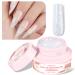 NXJ INFILILA Poly Gel 50ml Builder Gel Clear Glitter Nail Extension Gel Hard Gel for Nails Soak Off UV LED Gel Nail Polish for Home and Manicure Nail Salon DIY Gift for Girls Women B-clear