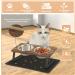 Aivituvin Small Dog Elevated Bowls - 15 Tilted Walnut Wood Feeder for Cats and Puppies | Raised Food Dish Set with Anti-Slip Mat - Buy Online on GoSupps.com