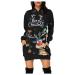 Hanxiulin Women Christmas Rock Langarm Sweatshirts Dress Hoodie Mini Pullover Hooded Pullover Hoodover Dress Christmas Dress Oversics Long -arm hooded sweater sweatshirts Dress Schmal Rock Black XL