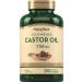 Piping Rock Castor Oil Softgel Capsules 750mg | 200 Count | Cold Pressed | Non-GMO Gluten Free Supplement
