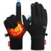 Ruixue thermo gloves men - winter warm heated winter gloves Bicycle gloves ski gloves windproof sports gloves for running driving cycling hiking M black -st002
