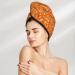 Hair Towel Wrap - Quick Drying Orange Glitter Turban & Button Design for Effortless Hair Drying - Buy Online on GoSupps.com