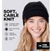 Womens Black Cable Knit Beanie Hat - Warm & Stylish Winter Cap by Tough Headwear - Buy Online on GoSupps.com