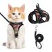 rabbitgoo Kitten Harness and Leash Set, Escape Proof Cat Walking Vest for Small Cats, Adjustable Easy Control Outdoor Harness, Breathable Pet Jacket with Reflective Strips, Geometric Pattern Small Orange&Red