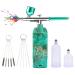 TIQTAK Airbrush Kit with Compressor Cordless Airbrush Kit  Protable Makeup Air Brush Best for Model Coloring Nail Art Cake Decoration Tattoo&Barber Green