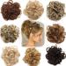Scrunchy Scrunchie Bun Updo Hairpiece Hair Ribbon Ponytail Extensions Hair Extensions Wavy Curly Messy Hair Bun Donut Hair Chignons Hair Piece Wig Dark Blonde mix Ash Blonde Curly Dark Blonde mix Ash Blonde