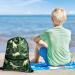 WAWSAM Dinosaur Drawstring Backpack for Kids - Waterproof Sports Gym Bag for Beach Swimming School & Travel - Buy Online on GoSupps.com