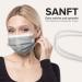 50pc Disposable Face Masks Made in Germany | CE Certified, Triple Layer Filtration | Elastic Earloops, Breathable | Grey Adults Size 17.5cm x 9.5cm - Buy Online on GoSupps.com