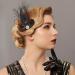 GORTIN 1920s Flapper Feather Hair Clip - Great Gatsby Headband Black Peacock Feather Headpiece - Rhinestone Art Deco Headwear for Women & Girls - Buy Online on GoSupps.com