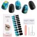 Kalolary Gel Nail Polish Strips, Semi Cured Nail Gel Art Sticker Waterproof Full Nail Wraps Decal Kits for Women, Includes Scissors, Cuticle Stick, Nail File, Nail Wipes Starry Sky 1