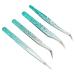 Fine Point Stainless Steel Tweezers for Nail Art Rhinestones Lightweight Design with Comfortable Grip Versatile Tool Silicone Pressing Head for Easy Sticker Application