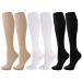 3 pairs compression stockings support knee socks compression socks long compression socks with 15-25mmhg travel socks support stockings for women running sports flight travel xxl