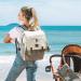 Diaper Bag Backpack with Changing Pad, Pacifier Case & Stroller Straps - White/Grey - Buy Online on GoSupps.com