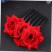 Didiseaon 1pc Red Rose Hair Comb Pearl Hair Pin Red Rose Flower Hair Comb The Rose for Women Floral Comb Hair Combs for Women Barrettes for Women Bride Wedding Headgear - Buy Online on GoSupps.com