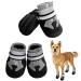 Neuwehe dog shoes 4 pieces of paw protection dog boots waterproof dog shoes with reflective straps anti-slip sole outdoor paw protector for small medium-sized dogs (S gray) S gray
