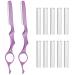 12 Pieces Hair Styling Thinning Razor Set, 2 Pieces Hair Styling Razor Hair Cutting Texturizing Razors and 10 Pieces Replacement Spare Blades for Salon Home Christmas Valentine's Day Giving (Pink)