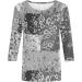 oelaio Women's Casual 3/4 Sleeve Floral Print Loose Tunic Tops Round Neck T-Shirt Fashion Work Cozy Soft Blouses Tshirts Gray XX-Large - Buy Online on GoSupps.com