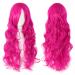 MapofBeauty 70cm Long Curly Wig for Women - Carmine Pink Curly Hair - Best Quality & Fast International Shipping - Buy Online on GoSupps.com