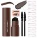 LXZJJM Eyebrow Stamp Stencil Kit - Long-lasting Smudge-free Brow Makeup | Natural and Smooth Texture | Multifunctional | Includes 10 Brow Shapes & Stamps | Reusable eyebrow stencils (04#black)