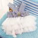 Tonsee Dog Tutu Dress with Bowknot - Striped Lace Princess Outfit for Small Dogs | XS White - Buy Online on GoSupps.com
