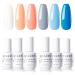 Gellen Soak Off UV Gel Polish Set - Vibrant Blue & Peach Shades Stunning Long-Lasting Nail Gel Manicure Kit 8ml Each Marshmallow