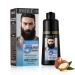 Black Beard Dye and Conditioner - Grey Reducing 3-in-1 Shampoo for Mustache & Beard Natural Extract for Healthy Facial Hair