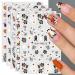JMEOWIO 9 Sheets Halloween Nail Art Stickers Decals Self-Adhesive Cute Ghost Pink Nail Supplies Nail Art Design Decoration Accessories