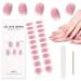 EBANKU Cured Gel Nail Strips Gel Nail Strips Long Lasting Waterproof Real Nail Polish Strips Wraps Stickers with Cuticle Stick Nail File Nail Wipes & Sealing(UV/LED Lamp Required) Pink Glitter