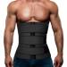 Hidyliu Mens Workout Waist Trainer Neoprene Corset Sauna Sweat Trimmer Cincher Slimming Belly with Belts Black Waist Trainer Belt Medium