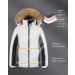 Pursky Women's Waterproof Ski Jacket - Winter Puffer Snow Coat with Fur Hood - X-Large White Black - Buy Online on GoSupps.com