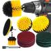 12 Pcs Drill Brush Attachments Set Drill Scrubber Brush Kit Scrub Pads and Sponge Power Scrubber Brush with Extend Long Attachment for Bathroom Floor Tub Car Grout Tile