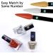 100 ps Nail Swatch Sticks with Number Stickers Nail Color Display Stiletto Tips Fan-shaped Nail Polish Practice Sticks Nail Art Display Nail Color Wheel Nail Sample Sticks (Black) - Buy Online on GoSupps.com