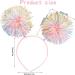 Pom Pom Headband Tinsel Headband Fashion Fluffy Ball Hair Loop Personalized Pom Pom Head Bopper Furball Hair Accessories for Birthday Party Christmas Party Stage Performances (Pink) - Buy Online on GoSupps.com