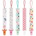 FenFang Baby Dummy Clips 5 PCS Baby Pacifier Soother Chain Holder Straps Teething Clips for Baby Boys and Girls Unisex Dummy Clip Neutral Baby Soother Clips (Pink)