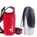 Vivaglory 750 ml stainless steel drinking bottle for dogs & neoprene bottle carriers combination dog drinking bottle and water bottle holder ideal for hiking travel with pets 750ml improved stainless steel bottle + red carrier
