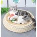 Natural Straw Small Medium Cat and Dog Sofas, Beds, Comfortable Cat Scratcher, Dual Purpose for Bed and Scratcher, Pet Bed, Environmentally Friendly (S)