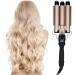 3 Barrel Curling Iron Temperature Adjustable Portable Crimper Hair Iron Ceramic Tourmaline Triple Barrels Hair Crimper with Long-Lasting Styling for Travel Beach Waves Gold 110 240v(US 32mm) - Buy Online on GoSupps.com