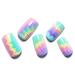 Glamourmaid Tie-Dye Press-On Nails - 24Pcs Medium Short Square Acrylic False Nail Kit for Women & Girls - Bright & Colorful Design with Stick Glue - Reusable & Full Cover Set - Buy Online on GoSupps.com