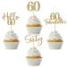 48PCS 60th Birthday Cupcake Toppers Glitter Hello 60 Cupcake Topper 60 Fabulous Sixty Cupcake Picks for Happy 60th Birthday Wedding Anniversary Party Cake Decorations Supplies Champagne Gold 60th Champagne Gold