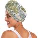 Tropical Leaves Dry Hair Cap - 2 Piece Quick Drying Towel Set with Button Headband | Super Absorbent & Soft Comfort for International Shipping - Buy Online on GoSupps.com