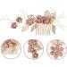 Ling & Bai Wedding Hair Comb Bridesmaid Rhinestone Hair Pins Piece Pearl Floral Hair Accessories for Woman and Girls (Pink) - Buy Online on GoSupps.com