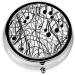 Musical Notation Mini Round Pill Box | 3 Compartment Travel Organizer | Portable Medicine Case for Home & Office - Buy Online on GoSupps.com