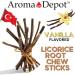 Aroma Depot Vanilla 8 oz. Flavored Licorice Root Chew Sticks for Humans. 100% Pure Natural | Oral Health & Fresh Bearth | Individual Sticks are 6.5-7 inches Long. Glycyrrhiza Glabra from Turkey. - Buy Online on GoSupps.com