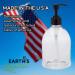 Earth's Essentials Designer Pump Bottles - 16 oz (2 Pack) | Refillable for Hand Soap, Lotion, Shampoo & Massage Oil | Shatterproof PET Plastic - Buy Online on GoSupps.com