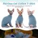 Hjyokuso Sphynx Cat Clothing | Breathable Soft Sweater & Cat Shirt for Sphynx Cornish Rex Devon Rex Peterbald - XS Blue - Buy Online on GoSupps.com