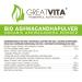 GreatVita Organic Ashwagandha Powder 400g Pure Additive-Free Supplement for Stress Relief & Wellness - Buy Online on GoSupps.com