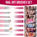 Fandamei Nail Art Brush Set - 15-Piece Gel Nail Brushes Dotted Pens Nail Strips & Rhinestones - Perfect Manicure Set in Pink - Buy Online on GoSupps.com