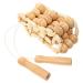 Healifty Body Massager Handmade Wooden Back Massage Roller Rope Wooden Massager for Muscle Relief 1pc (Beige)